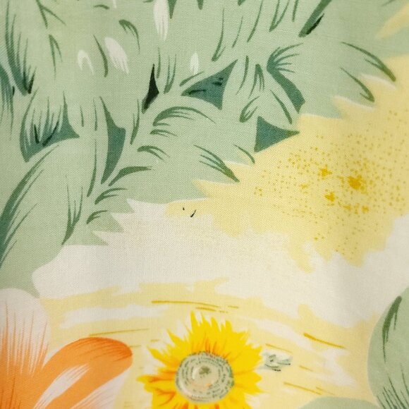 Vtg Wingo Hawaiian Button Front Shirt Men's Large Yellow Orange Hibiscus Floral - Picture 5 of 10